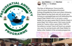 Joint Response to a Baseless and Defamatory Allegations and Affirmation of Commitment to Presidential Amnesty Programme Integrity